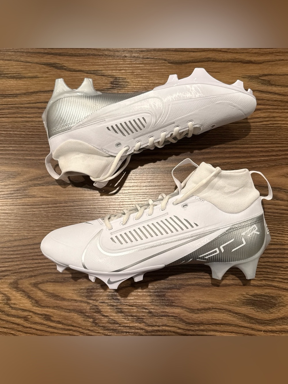 Size 11.5 Nike Vapor Edge Pro 360 2 White/Silver Football Cleats DA5456-102 #21